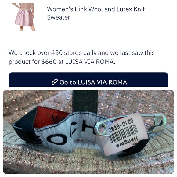 Rochas Italy Wool Lurex Sweater Pink 46IT 8 10 - Picture 8 of 8